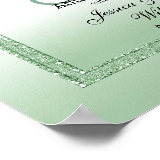 Emerald Gem & Glitter 55th Wedding Poster (Hoek)
