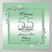 Emerald Gem & Glitter 55th Wedding Poster (Voorkant)