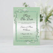 Emerald Gem & Glitter 55th Wedding Save The Date (Staand voorkant)