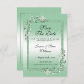 Emerald Gem & Glitter 55th Wedding Save The Date (Voorkant / Achterkant)