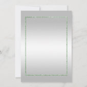 Emerald Gem & Glitter & Silver 1st Wedding Invitat Kaart (Achterkant)