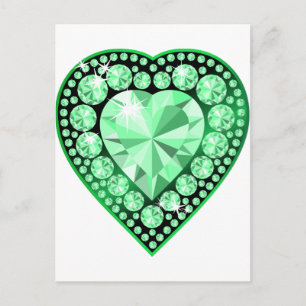 Emerald Gem Heart Briefkaart