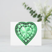 Emerald Gem Heart Briefkaart (Staand voorkant)