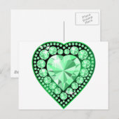 Emerald Gem Heart Briefkaart (Voorkant / Achterkant)