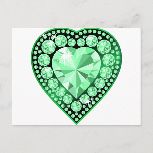 Emerald Gem Heart Briefkaart (Voorkant)