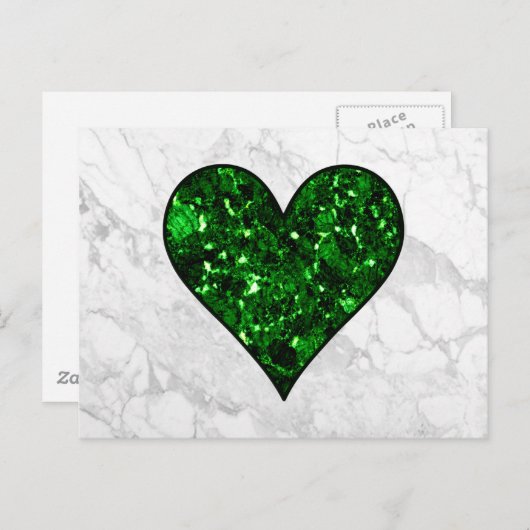 Emerald Gem Heart Briefkaart (Voorkant / Achterkant)