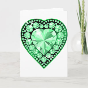 Emerald Gem Heart Feestdagen Kaart