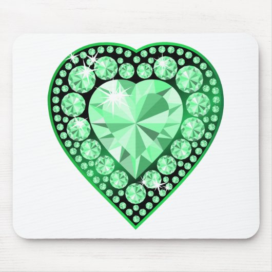 Emerald Gem Heart Muismat (Voorkant)
