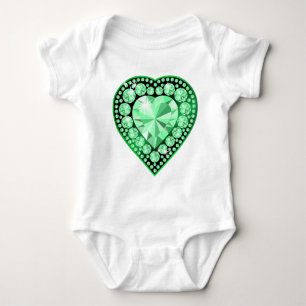 Emerald Gem Heart Romper