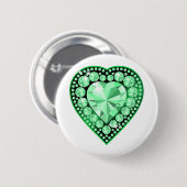 Emerald Gem Heart Ronde Button 5,7 Cm (Voorkant /achterkant)