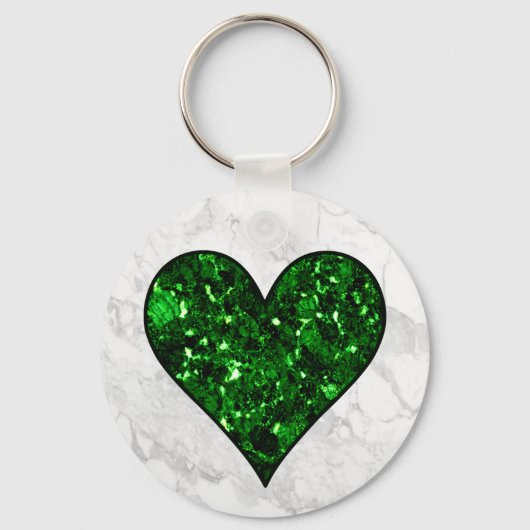 Emerald Gem Heart Sleutelhanger (Voorkant)
