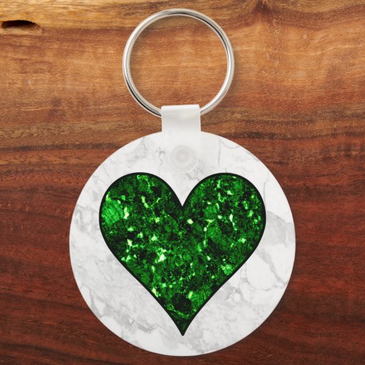 Emerald Gem Heart Sleutelhanger (Voorkant)