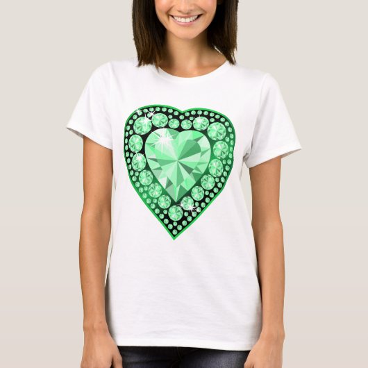 Emerald Gem Heart T-shirt (Voorkant)