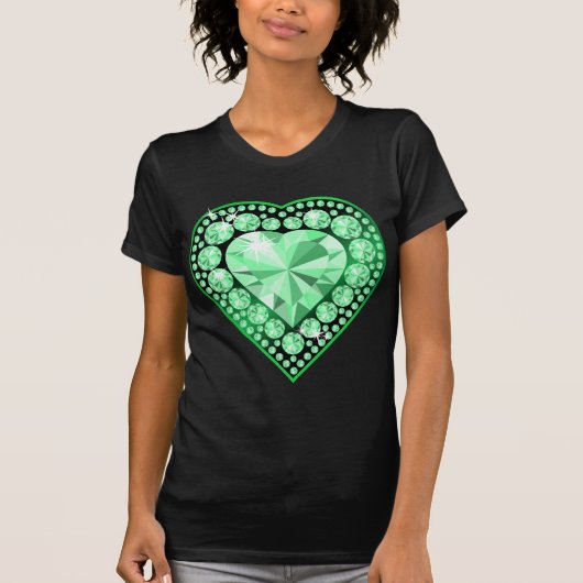 Emerald Gem Heart T-shirt (Voorkant)