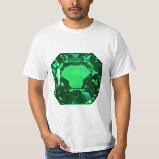Emerald Gemstone, Birthstone May, Light Green T-shirt (Voorkant)