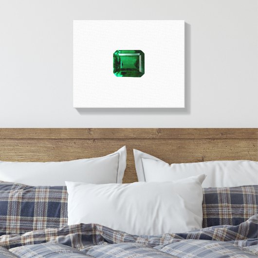 Emerald Gemstone Green Canvas Afdruk (Insitu (Slaapkamer))