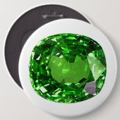 Emerald Gemstone, groen Ronde Button 6,0 Cm (Voorkant /achterkant)