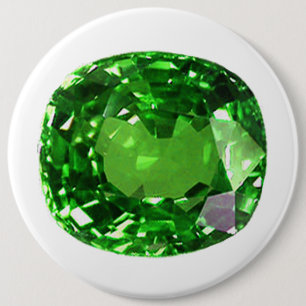 Emerald Gemstone, groen Ronde Button 6,0 Cm