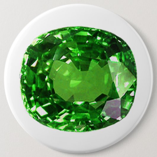 Emerald Gemstone, groen Ronde Button 6,0 Cm (Voorkant)