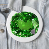 Emerald Gemstone, groen Ronde Button 6,0 Cm (In situ)