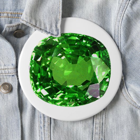 Emerald Gemstone, groen Ronde Button 6,0 Cm (In situ)