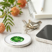 Emerald Gemstone, groen Sleutelhanger (Zijkant)