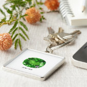 Emerald Gemstone, groen Sleutelhanger (Zijkant)