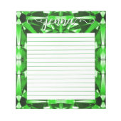 Emerald Gemstone Lined Gepersonaliseerd Notitieblok (Voorkant)