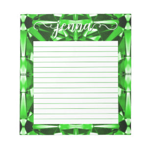 Emerald Gemstone Lined Gepersonaliseerd Notitieblok