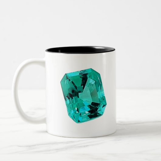 Emerald Gemstone printed on Tweekleurige Koffiemok (Links)
