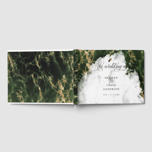 Emerald Geode Waterverf BarefootBride™ Gastenboek (Volledig)