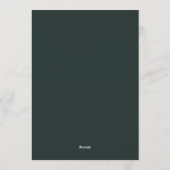 Emerald Gilded Floral Wedding Kaart (Achterkant)