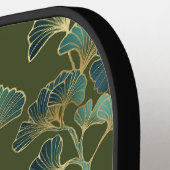 Emerald Ginkgo Elegance – Luxury Gold Botanical 1 Pickleball Paddle (Links Detail)