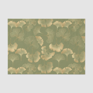 Emerald Ginkgo Elegantie – Luxe Gouden Botanische Tissuepapier