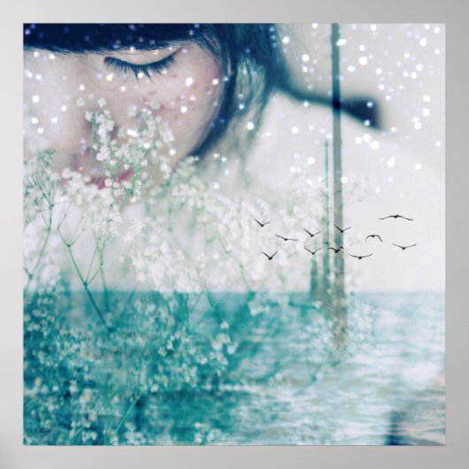 Emerald Girl Green Poster Paper 24 x 24 inch (Voorkant)