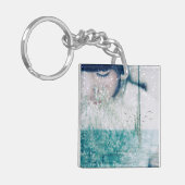 Emerald Girl Green White Ocean dubbelzijdig Sleutelhanger (Voorkant Links)