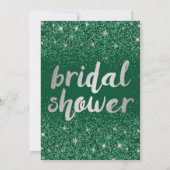 Emerald Glitter Bruids Douche Uitnodigingen (Achterkant)