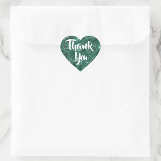 Emerald Glitter Hartelijk dank Sticker (Tas)