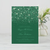 Emerald Glitter huwelijksuitnodigingen Kaart (Staand voorkant)