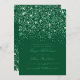 Emerald Glitter huwelijksuitnodigingen Kaart