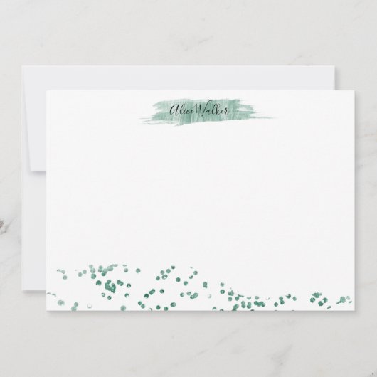Emerald Glitter ⎢ Personalized Note Kaart Notitiekaartje (Voorkant)