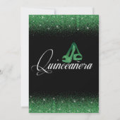 Emerald Glitter, Quinceanera-uitnodigingen Kaart (Achterkant)
