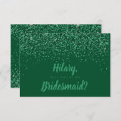 Emerald Glitz Glitter Bridesmaid Kaart (Voorkant / Achterkant)