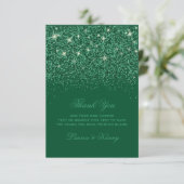 Emerald Glitz Glitter Dank u wel kaarten (Staand voorkant)