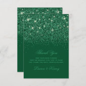 Emerald Glitz Glitter Dank u wel kaarten (Voorkant / Achterkant)