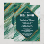 Emerald Gold Abstract Agaat Marmer Vrijgezellenfee Kaart (Voorkant / Achterkant)