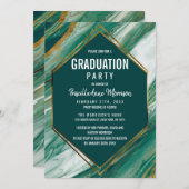 Emerald Gold Abstract Agate Marble Afstuderen Kaart (Voorkant / Achterkant)