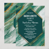 Emerald Gold Abstract Agate Marble Bachelorette Kaart (Voorkant / Achterkant)