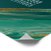 Emerald Gold Abstract Agate Marble Seating Chart Poster (Hoek)