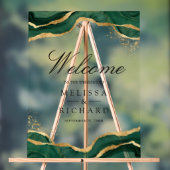 Emerald Gold Abstract Ink Wedding Welcome Acryl Bord (Neutraal)